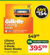 Gillette Fusion5 5-Blade Razor Blades (4 Cartridges)