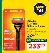 Gillette Fusion 5 5-Blade Razor (1 Handle + 2 Cartridges)