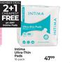 Intima Ultra-Thin Pads (2 + 1 Cheapest Free)-16 Pack