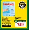 Huggies Pure Or Natural Care Baby Wipes (4 x 56 Wipes)-Per Pack