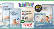 Baby Things Active Care Or Premium Nappies (Sizes 1-5)-Per Pack