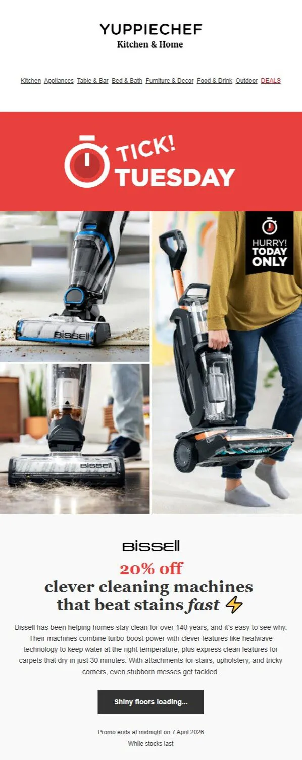 Yuppiechef : 20% Off Clever Cleaning Machines (07 April 2026 Only!)