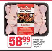 Country Fair Fresh Chicken Braai Pack 16 Piece-Per Kg