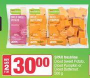 Spar Freshline Diced Sweet Potato, Diced Pumpkin Or Diced Butternut-For 2 x 500g