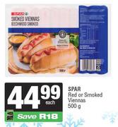 Spar Red Or Smoked Viennas-500g