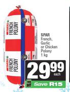 Spar French, Garlic Or Chicken Polony-1Kg