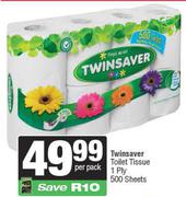 Twinsaver Toilet Tissue 1 Ply 500 Sheets-Per Pack
