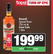 Bacardi Spiced Rum 750ml & Coca Cola 1L-For Both
