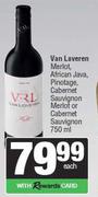 Van Loveren Merlot,African Java,Pinotage,Cabernet Sauvignon Merlot Or Cabernet Sauvignon-750ml