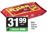 Glen Tagless Teabags-100's Pack
