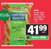 Spar Frozen Chips (Skinny, Slap Or Crinkle Cut) Oven Chips-1Kg Each