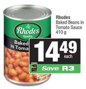 Rhodes Baked Beans In Tomato Sauce-410g