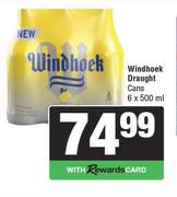 Windhoek Draught Cans-6 x 500ml