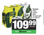 Savanna Angry Lemon, Neat, Dry & Light-6 x 330ml