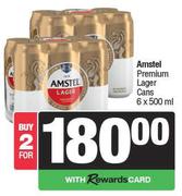 Amstel Premium Lager Cans-For 2 x 6 x 500ml
