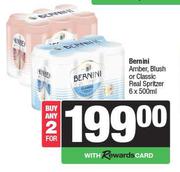 Bernini Amber, Blush Or Classic Real Spritzer-For 2 x 6 x 500ml