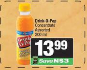 Drink O Pop Concentrate Assorted-200ml