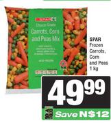 Spar Frozen Carrots, Corn And Pease-1kg