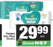 Pampers Baby Wipes-56's /64's Pack