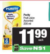 Purity Fruit Juice Assorted-200ml