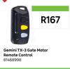 Gemini TX-3 Gate Motor Remote Control 81468996