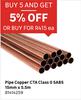 Copper Pipe CTA Class 0 SABS 15mm x 5.5m 81414259-Each