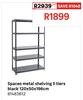 Spaceo Metal Shelving 5 Tiers Black 120 x 50 x 196cm 81483612