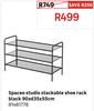 Spaceo Studio Stackable Shoe Rack Black 90 x 35 x 55cm 81461778