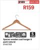 Spaceo Wooden Coat Hanger 8 Pack Natural 81461769