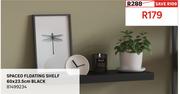 Spaceo Floating Shelf Black 60 x 23.5cm 81499234