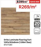 Orito Laminate Flooring Fort 1291 x 193 x 8mm (1.99 Sqm/Box) 81477261-Per Sqm