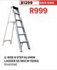 Rise 6 Step Aluminium Ladder SS 180cm 150Kg 81491096