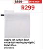 Inspire Net Curtain Deryl White Dual Heading Tape (gtht) 200 x 280cm 8148960