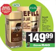 Nescafe Coffee Gold Jar 200g Or Refill 220g