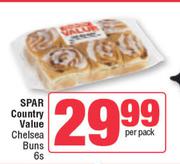 Spar Country Value Chelsea Buns-6s Per Pack