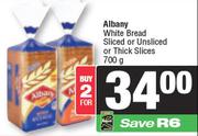 Albany White Bread Sliced Or Unsliced Or Thick Slices-For 2 x 700g