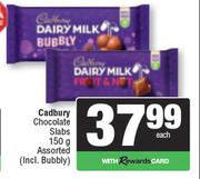 Cadbury Chocolate Slabs Assorted-150g