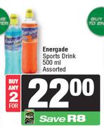 Energade Sports Drink Assorted-For 2 x 500ml