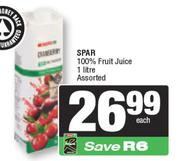 Spar 100% Fruit Juice Assorted-1L