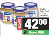 Purity Baby Food Assorted-For 3 x 125ml