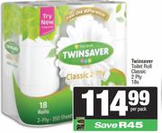 Twinsaver Toilet Roll Classic 2Ply-18s Per Pack
