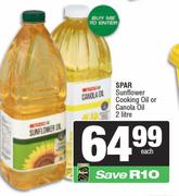 Spar Sunflower Cooking Oil Or Canola Oil-2Ltr Each