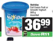 Nutriday Full Cream Fruit Or Smooth Yoghurt Assorted-900g Each