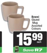 Bowel Glazed Mug (Assorted Colours)-Each