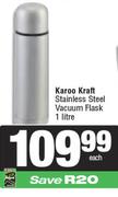 Karoo Kraft 1Ltr Stainless Steel Vacuum Flask
