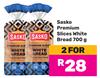 Sasko Premium Slices White Bread-For 2 x 700g