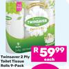 Twinsaver 2 Ply Toilet Tissue Rolls-9's Pack Each