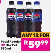 Pepsi Regular Or Maxi Pet-For Any 12 x 330ml