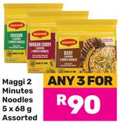 Maggi 2 Minute Noodles Assorted-For 3 x 5 x 68g