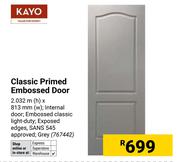 Kayo Classic Primed Embossed Door 2.032m(h) x 813mm(w) 767442